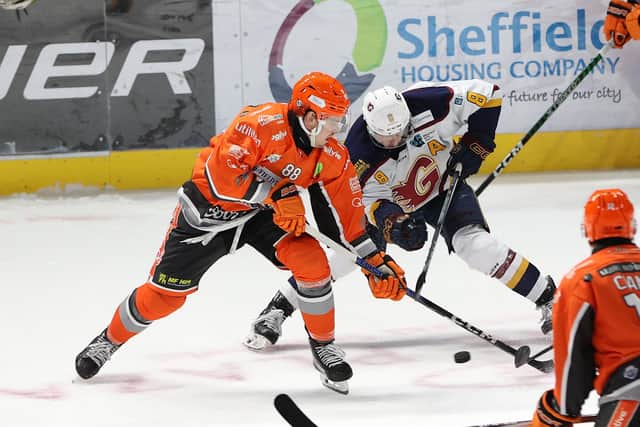 RIVALRY: Sheffield Steelers enjoyed the better of the last game against Guildford Flames at the Utilita Arena on February 14, winning 3-0. Picture: Hayley Roberts/Steelers Media.