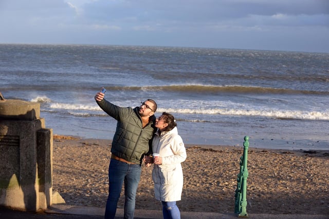 Couples were spotting making the most of Sunderland's seafront.