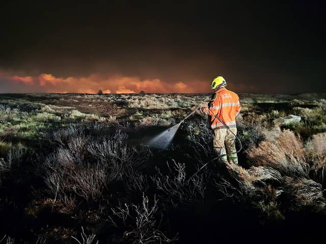 Firefighters bravery -  Flashback to last August when North Yorkshire Fire and Rescue Service had to tackle a catastrophic wildfire at Fylingdales Moors in North Yorkshire. (Picture Paul Edwards)