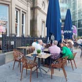 Outside seating at Banyan in Leeds city centre.