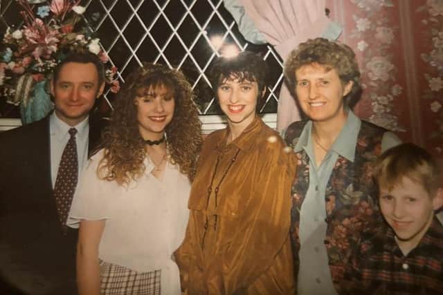 The Burrow family - dad Geoff, left, daughters Claire, 16, and Jo, 20, mum Irene, and Rob, aged 13,  in 1995. (Pic: Sheron Boyle Media)