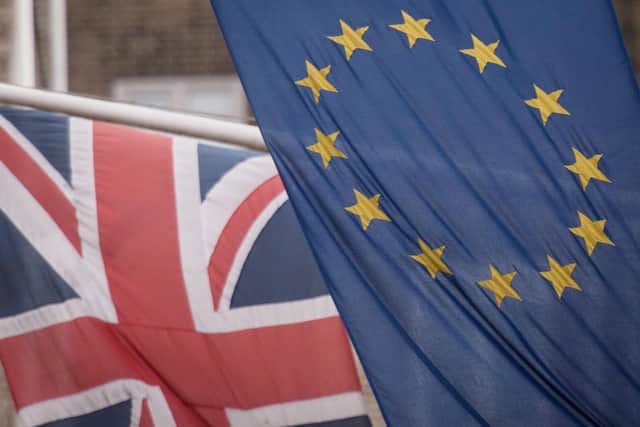 The EU and Union flags. PIC: PA