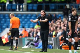 DISAPPOINTMENT: Daniel Farke urges his Leeds United players on at home to Blackburn Rovers