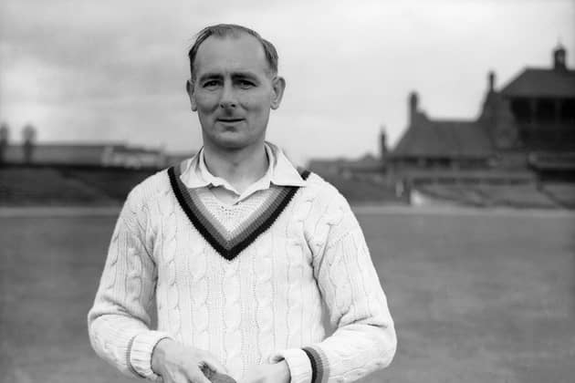 English cricketer Hedley Verity (1905 - 1943), April 1938. (Photo by Fox Photos/Hulton Archive/Getty Images)