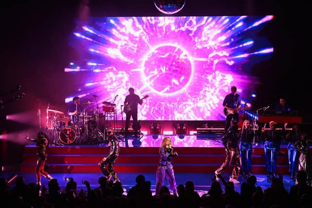 Kylie Minogue performing onstage during an exclusive Priority show at O2 Shepherd’s Bush Empire. Picture: Doug Peters/PA Wire/PA Images.