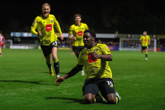 IMPRESSING: Left-back Jaheim Headley has been in good form for League Two Harrogate Town
