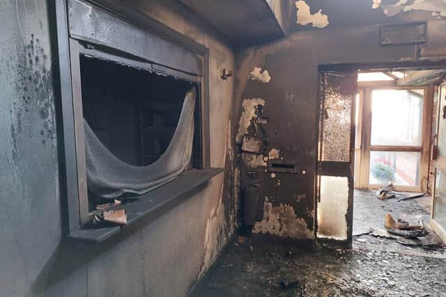 The surgery's reception area was gutted by the fire