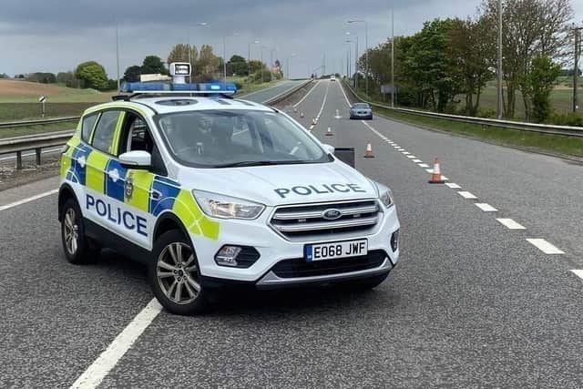 Police have closed the A180 on Humberside