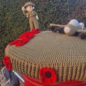 The knitted postbox topper