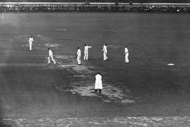England take on South Africa at the Oval in the triangular tournament of 1912. Photo by Topical Press Agency/Getty Images