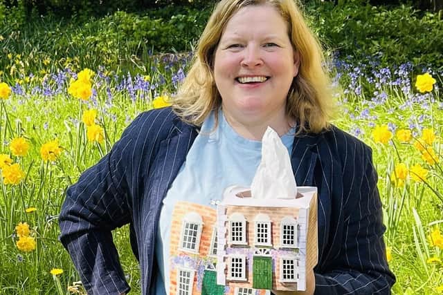 Helen got the idea for her Regency tissue box covers when suffering from flu