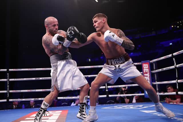 Cory O'Regan and Antonio Rodriguez face off in Leeds. Picture: Mark Robinson/Matchroom Boxing
