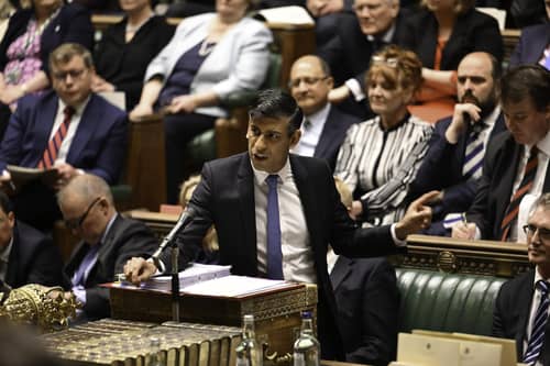 Prime Minister Rishi Sunak speaking during Prime Minister's Questions in the House of Commons. PIC: UK Parliament/Jessica Taylor/PA Wire