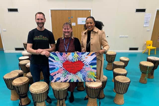 Lord Mayor of Leeds, HeadTeacher Gildersome primary School, and CEO Drumroots