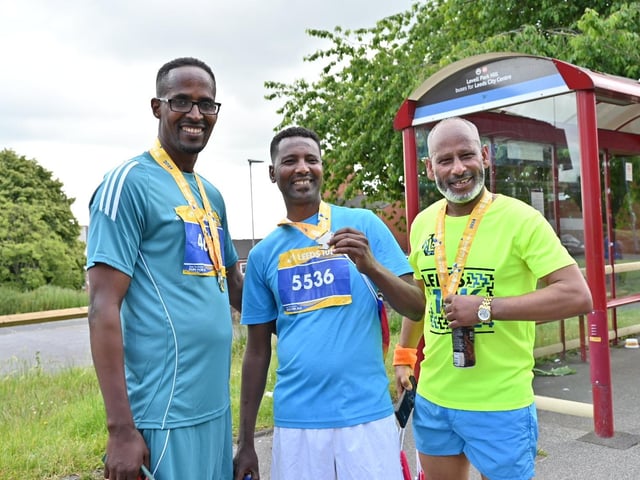 Finishers with their medals