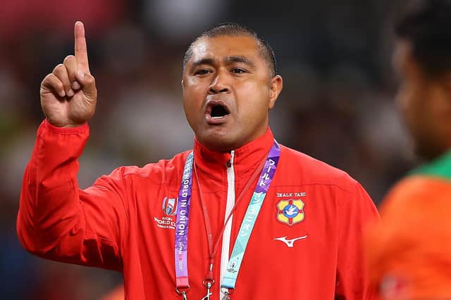 MORE GAMES PLEASE: Tonga head coach Toutai Kefu, who lead the team to one win during the 2023 Rugby World Cup Picture: Mark Kolbe/Getty Images