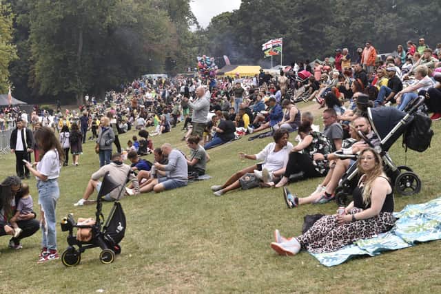 Crowds in Potternewton Park during Carnival weekend in 2022