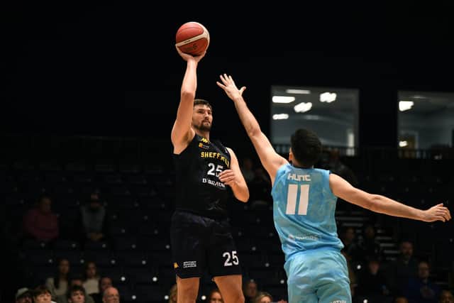 Sheffield Sharks' Bennett Koch came out of the gate fast against Surrey Scorchers (Picture: Jonathan Gawthorpe)