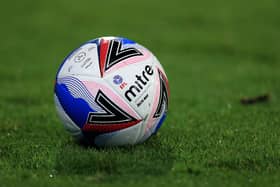 A general view of the Official Mitre Delta Max EFL match ball during the Sky Bet Championship match between Huddersfield Town and Bristol City at John Smith's Stadium.