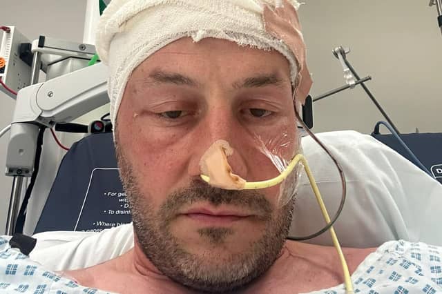 George Wade in hospital.