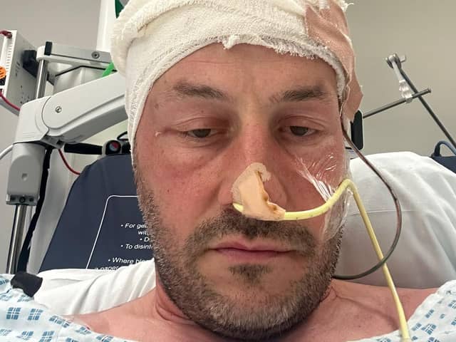 George Wade in hospital.