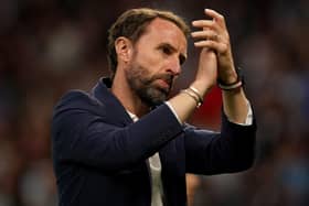 SWEET SUCCESS: England manager Gareth Southgate applauds the fans at full-time