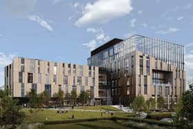 The flats were a short walk from the University of Huddersfield. An artist's impression of the new University of Huddersfield health campus to be built next to the ring road. (Image: AHR Architects Ltd)