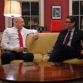 Prime Minister Andy Burnham (right) meeting with Chancellor of the Exchequer John Healey at No11 Downing Street, central London, ahead of the Budget. Photo credit: Alberto Pezzali/Press Association