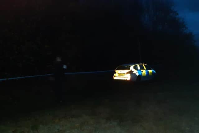 A dog was destroyed by police on Thornbridge Drive in Sheffield yesterday (October 31) after it severely bit its owner on the arm. The picture shows police guarding the scene this evening