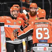 CAPTAIN FANTASTIC: Robert Dowd has slipped seamlessly into the skates of predecessor Jonathan Phillips as captain of Sheffield Steelers - already lifting league and Challenge Cup trophies this season. Picture: Dean Woolley/Steelers Media.