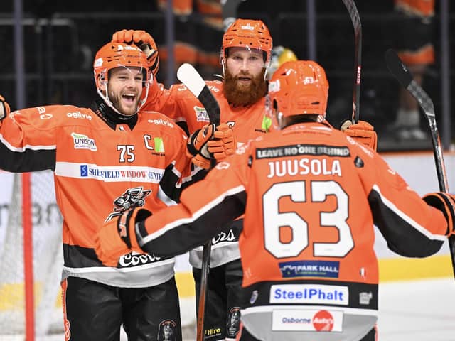 CAPTAIN FANTASTIC: Robert Dowd has slipped seamlessly into the skates of predecessor Jonathan Phillips as captain of Sheffield Steelers - already lifting league and Challenge Cup trophies this season. Picture: Dean Woolley/Steelers Media.
