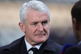 BRADFORD, ENGLAND - NOVEMBER 19: Bradford City manager Mark Hughes looks on prior to the Sky Bet League Two between Bradford City and Northampton Town at University of Bradford Stadium on November 19, 2022 in Bradford, England. (Photo by Pete Norton/Getty Images)