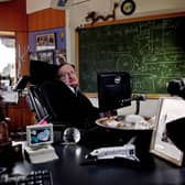 Professor Stephen Hawking in his office at the University of Cambridge © Sarah Lee.jpg
