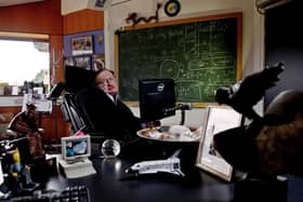 Professor Stephen Hawking in his office at the University of Cambridge © Sarah Lee.jpg