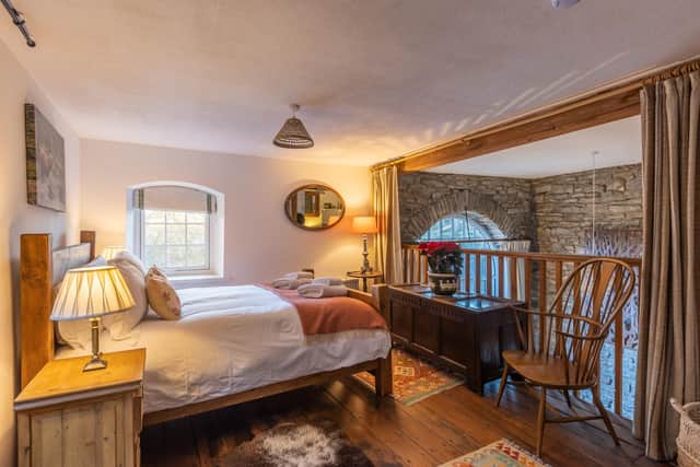 One of the bedrooms at The Mill in West Burton, which is availableto let via Beautiful Escapes