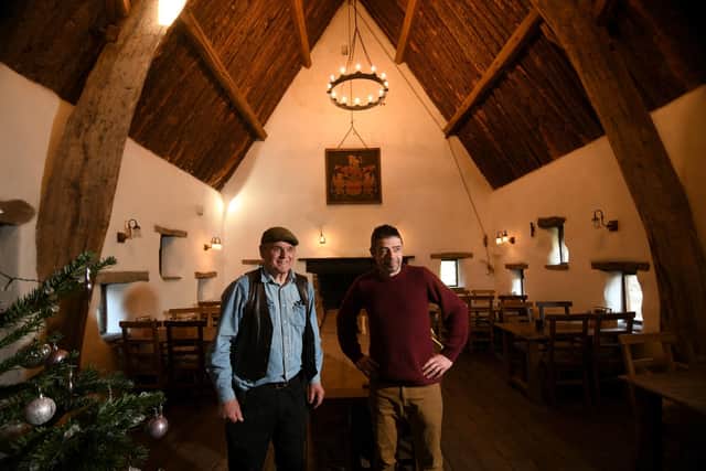 David Aynesworth pictured with his son Robert at the Craven Arms, Appletreewick