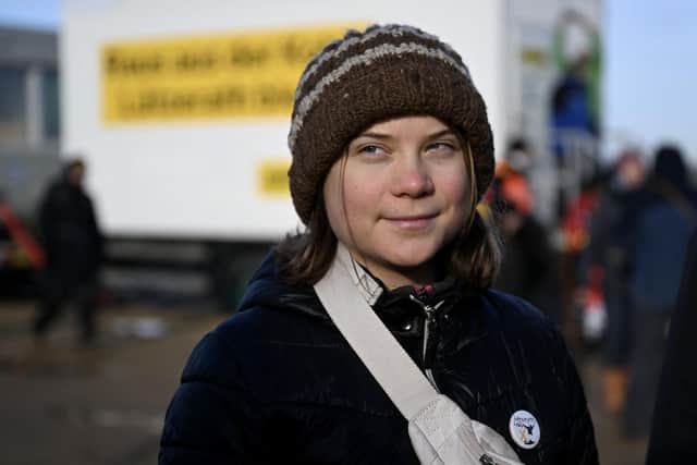 Swedish climate activist Greta Thunberg joins environmentalists demonstrations against a coal mine extension. PIC: INA FASSBENDER/AFP via Getty Images