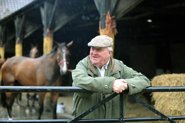 Trainer Mick Easterby at his yard near Sheriff Hutton. He allows use of his land for the Yorkshire Point to Point meeting each year to raise money for The Yorkshire Air Ambulance.