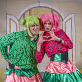 Ugly Sisters  Dan Smith and Paul Blakeley in rehearsals for Cinderella for the 75th anniversary of the Mirfield Team Parish Pantomime  at St Mary's Parish Hall photographed for The Yorkshire Post by Tony Johnson.  
Sir Patrick Stewart started treading the boards with the company before his acting career took him to Hollywood. 14th January 2024