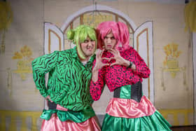 Ugly Sisters  Dan Smith and Paul Blakeley in rehearsals for Cinderella for the 75th anniversary of the Mirfield Team Parish Pantomime  at St Mary's Parish Hall photographed for The Yorkshire Post by Tony Johnson.  
Sir Patrick Stewart started treading the boards with the company before his acting career took him to Hollywood. 14th January 2024