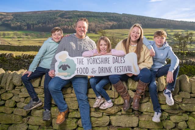 Rachael and Andy Higgins and family who run Yorkshire Dales Food and Drink Festival