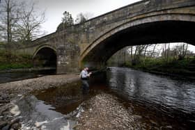 Oscar Boatfield pictured Fly-Fishing on the River Nidd, Pateley Bridge. .Picture by Simon Hulme