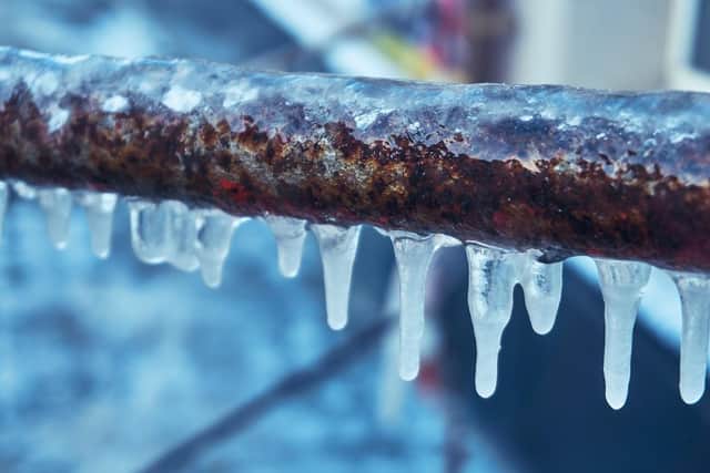 Frozen pipe. (Pic credit: Yorkshire Water)