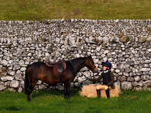 William Lambert aged 8 from Cracoe, with his Pony Myla at the show