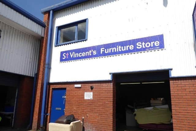 The entrance to the SVP Sheffield Furniture Project, which is urgently seeking more donations
