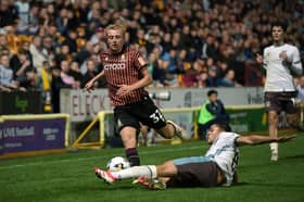Bradford City midfielder George Lapslie, who was handed his first league start since August 30 in the League One home game against Plymouth Argyle. Picture: Jonathan Gawthorpe