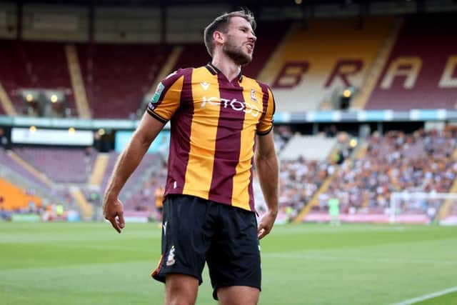 INJURY DOUBT: Liam Ridehalgh took a blow to the face as Bradford City lost at Swindon Town on Tuesday