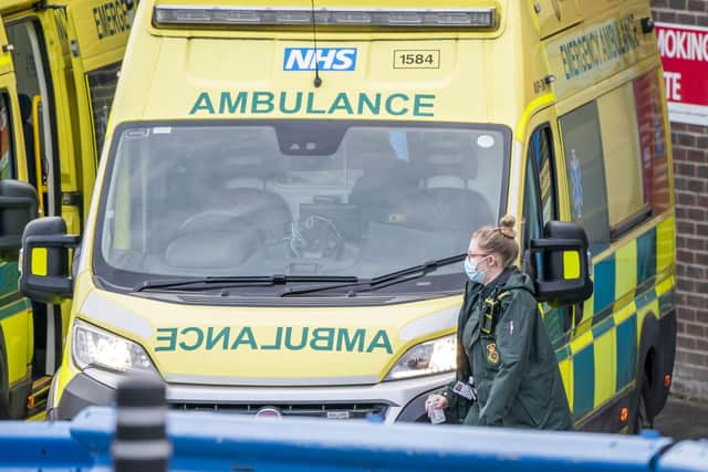 An ambulance outside Doncaster Royal Infirmary in Yorkshire. PIC: PA