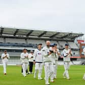 Yorkshire thank their fans as they are applauded from the field at Headingley. Picture by Allan McKenzie/SWpix.com