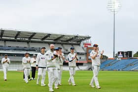 Yorkshire thank their fans as they are applauded from the field at Headingley. Picture by Allan McKenzie/SWpix.com